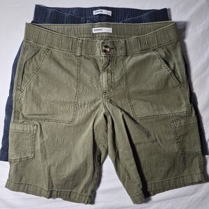 2 Sonoma Cargo Shorts with Utility Pockets, 1 Olive Green, 1 Blue Size 8
